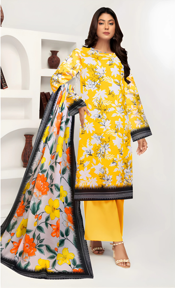 Afsana Vol 18 Design 05 – MORjan 3-piece lawn suit (front view)