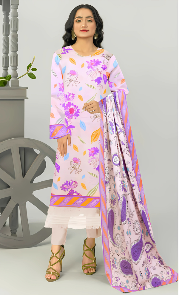 Afsana Vol 18 Design 06 – MORjan 3-piece lawn suit (front view)