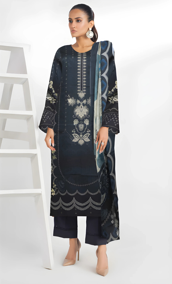 Afsana Vol 18 Design 08 – MORjan 3-piece lawn suit (front view)