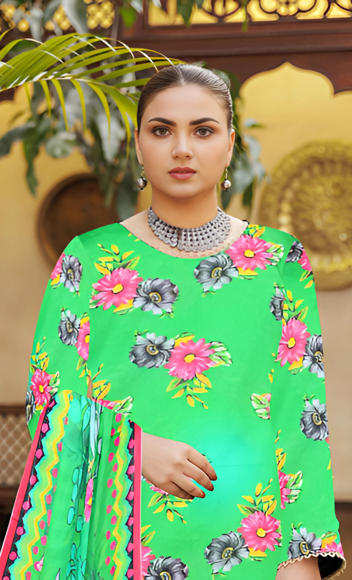 Mirha Vol 06 Design 03 – MORjan 3-piece lawn suit (gallery view)