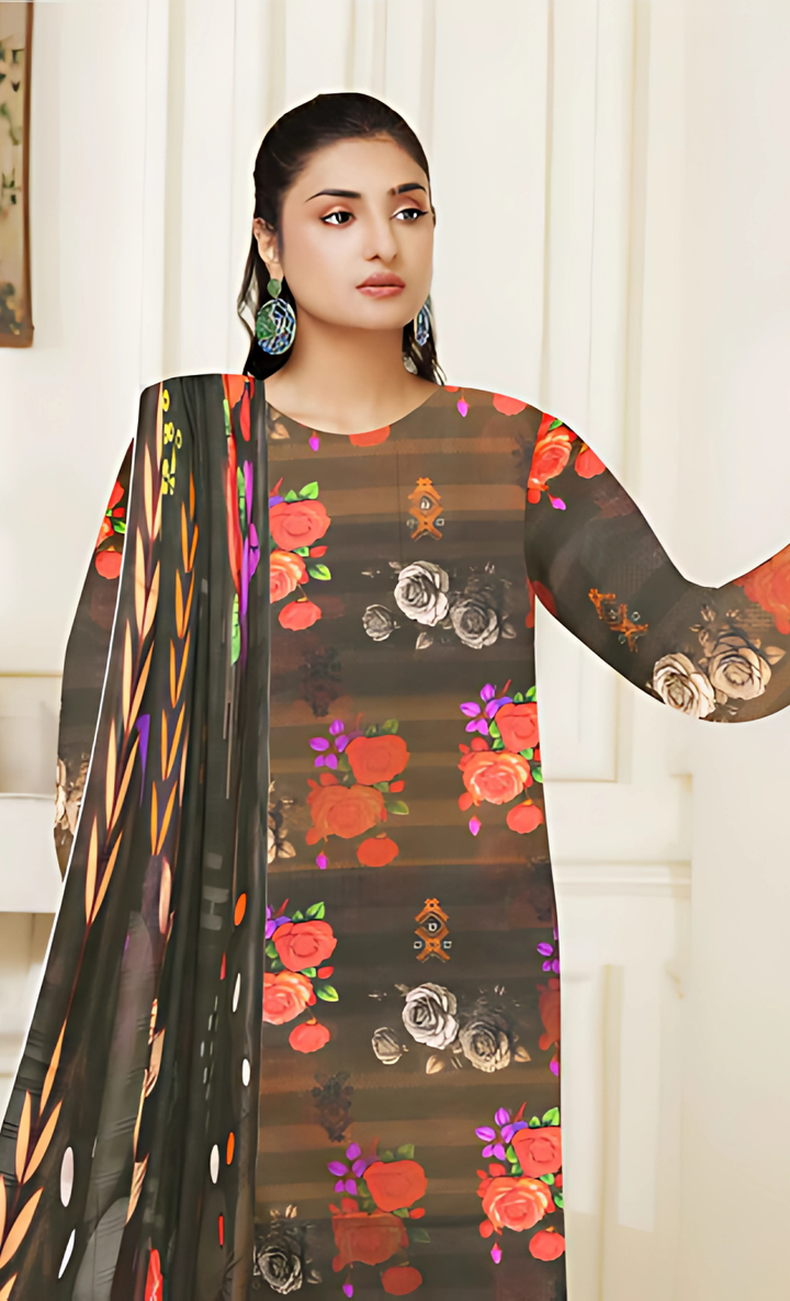 Mirha Vol 06 Design 04 – MORjan 3-piece lawn suit (gallery view)