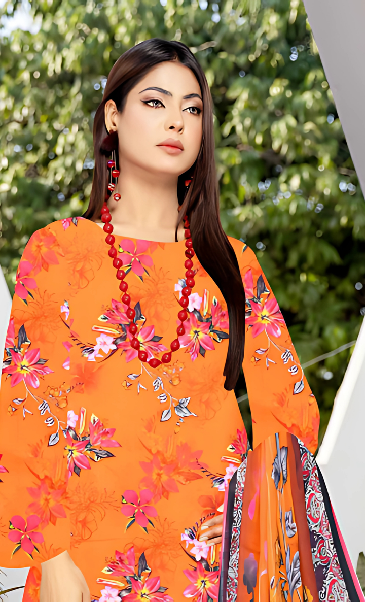 Mirha Vol 06 Design 08 – MORjan 3-piece lawn suit (gallery view)