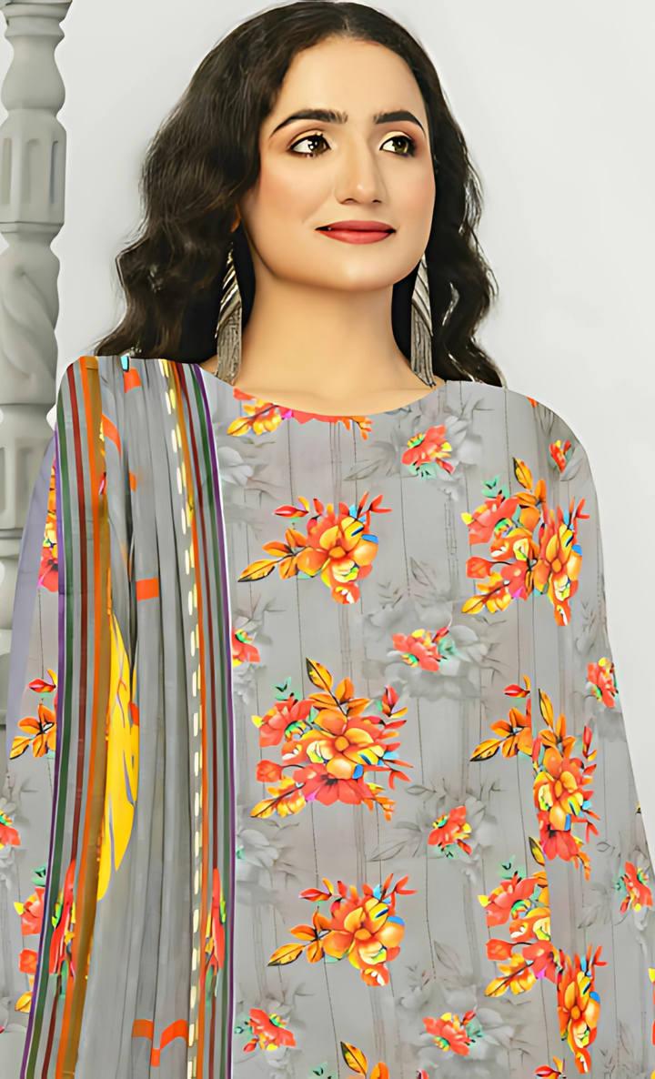 Mirha Vol 06 Design 09 – MORjan 3-piece lawn suit (gallery view)