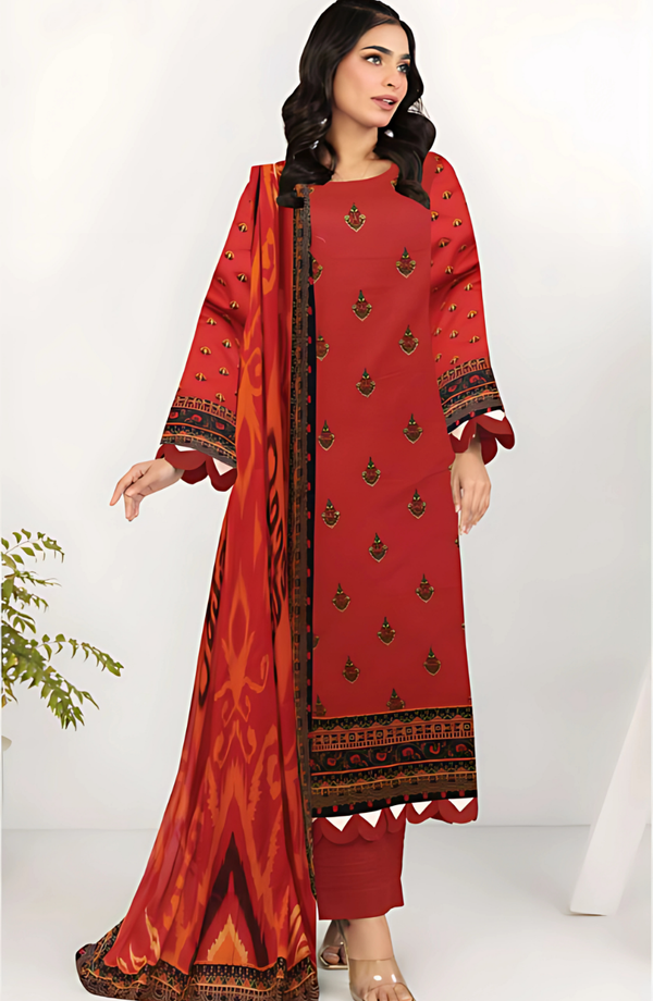 Wajiha Vol 20 Design 10 – MORjan 3-piece lawn suit (front view)